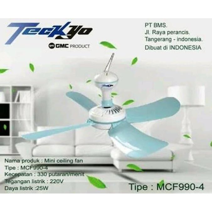 Teckyo MCF990-4 Baling 25 Watt Kipas Angin Gantung Mini Ceiling Fan