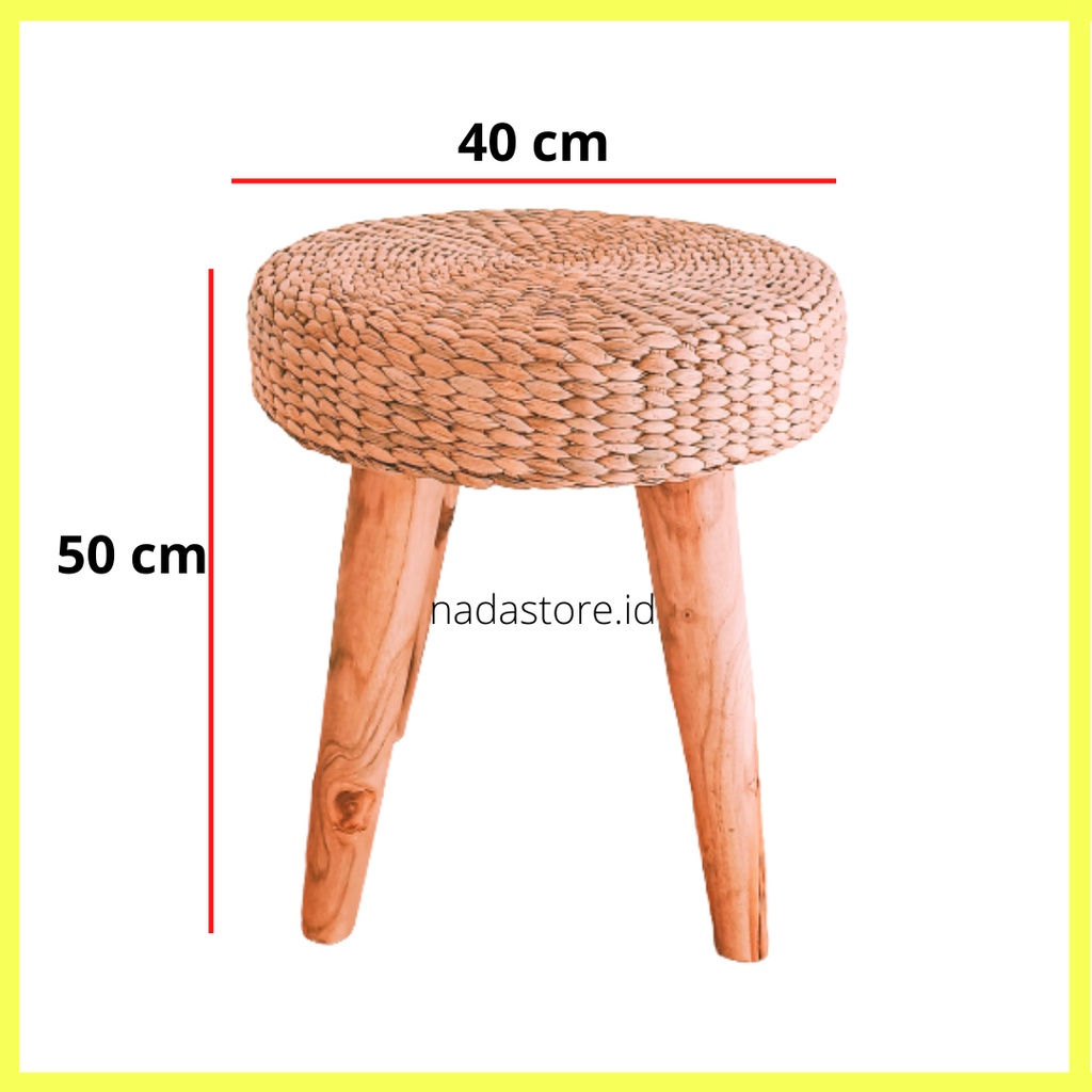 BANGKU / MEJA HIAS RUSTIC / SIDE TABLE ANYAMAN / MEJA TAMU ANYAMAN / MEJA KOPI