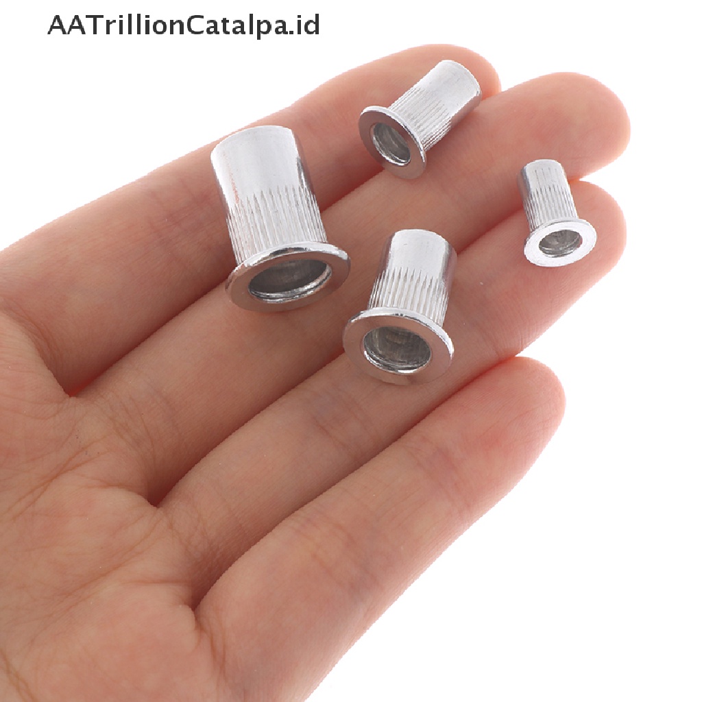 100pcs / Set Mur Rivet Rivnut M4 / M5 / M6 / M8 Bahan Baja Aluminum