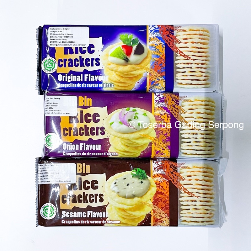 Jual Bin Bin Rice Crackers biskuit 100gr Indonesia