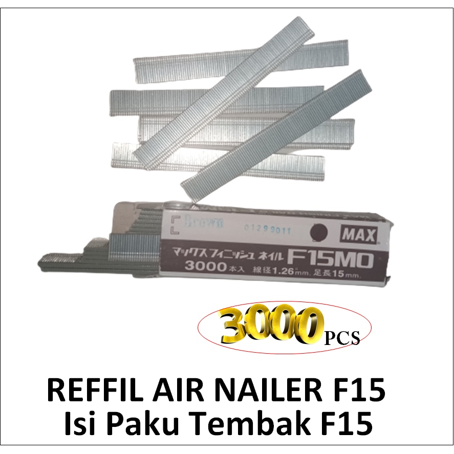

Refill Air Nailer Isi Paku Tembak Staples 3000pcs 15mm F15 Brad Nailer