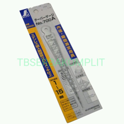Taper Gauge Shinwa 700A 1 - 15mm Akurasi 0.05mm Japan Asli Tapper Welding Welder Gage Alat Ukur