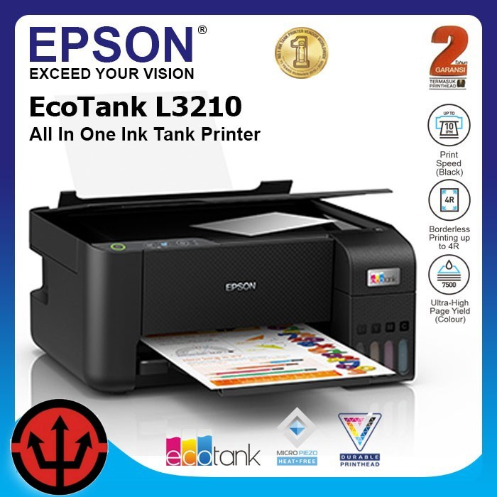 Printer Epson L3210 All In One Print Scan Copy include Tinta 4 Warna New Garansi Resmi