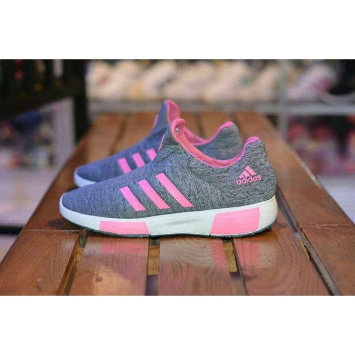 Sepatu Adidas Madoru Slop / Slip On Cewek Wanita Kado / Pink Abu Grey
