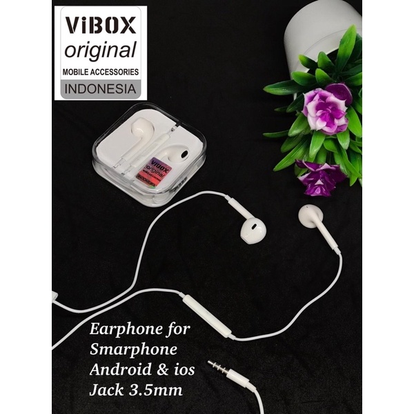 PROMO HANDSFREE VIBOX ME-66 JACK 3.5MM COMPATIBLE FOR ALL SMARTPHONE ANDROID &amp; IOS CLEAR SOUND