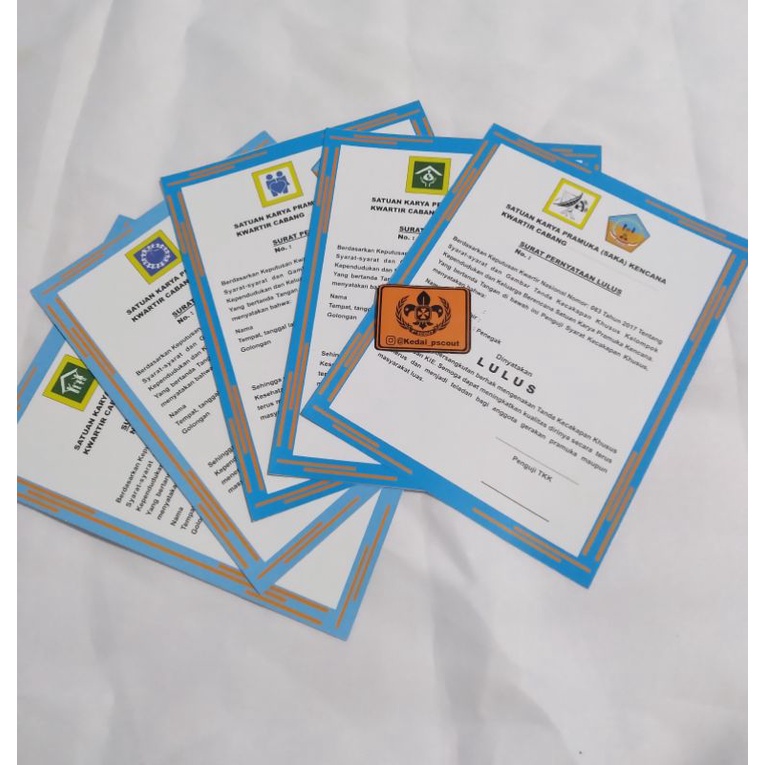 

SERTIFIKAT / SURAT TANDA LULUS TKK SAKA KENCANA