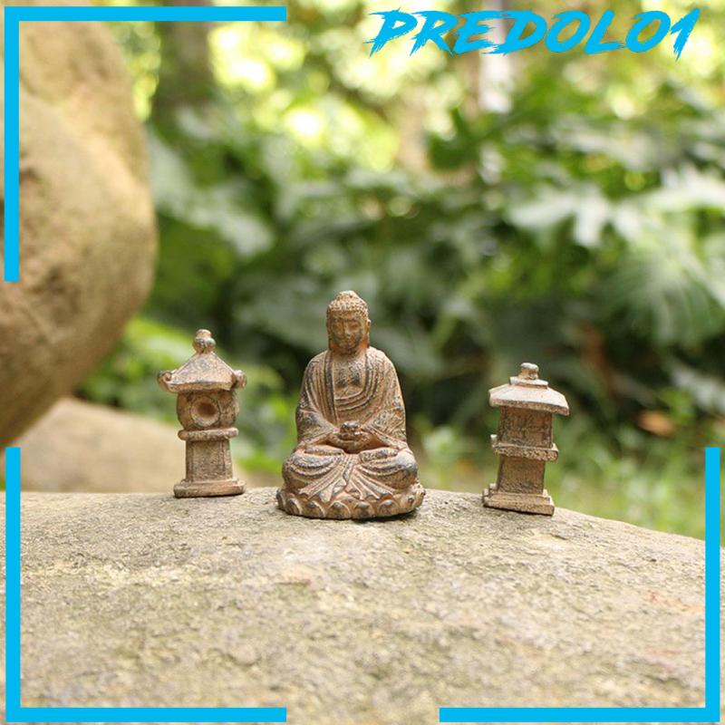 [PREDOLO1] Small Buddha Statue Decorative Creative DIY Accessories for Garden Balcony Mini