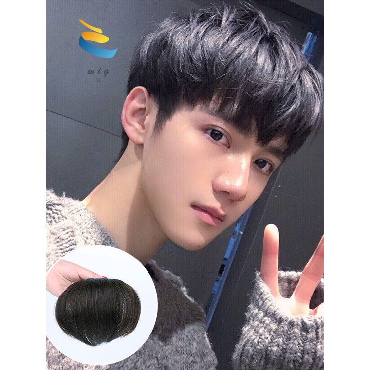 (pengiriman lokal)Anak laki-laki poni palsu menutupi wig dahi tinggi