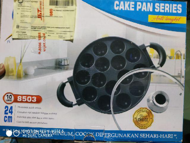 Q2 8503 Wajan Cetakan Kue Cake Pan Teflon 10 15 Lubang Diameter 24cm Pukis Martabak Mini Takoyaki