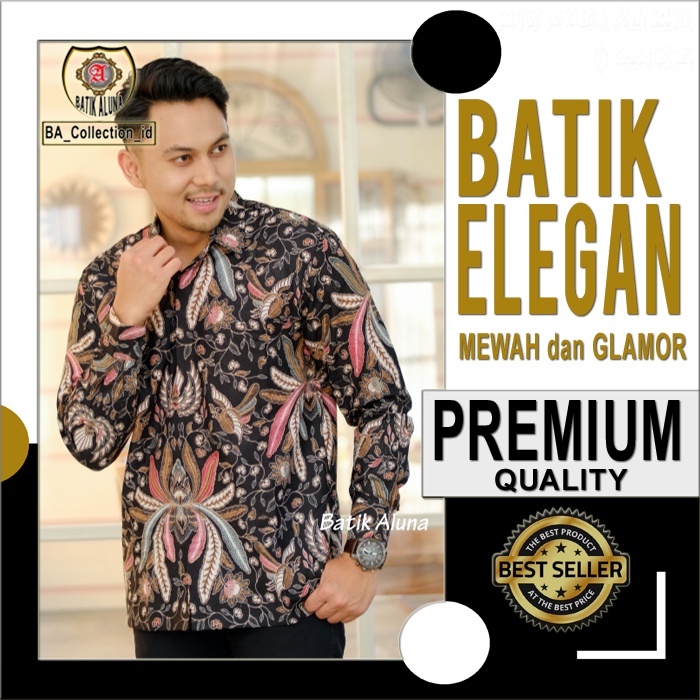 Baju Batik Lengan Panjang Pakaian Kemeja Batik Pria Laki Laki Lengan Panjang Premium Asli Lapis Furi