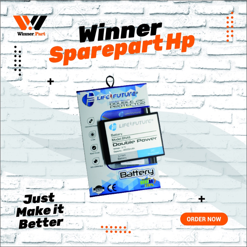 Baterai Xiaomi Redmi Note 2 Pro / Note 6 Pro Baterai BN48 Life Future