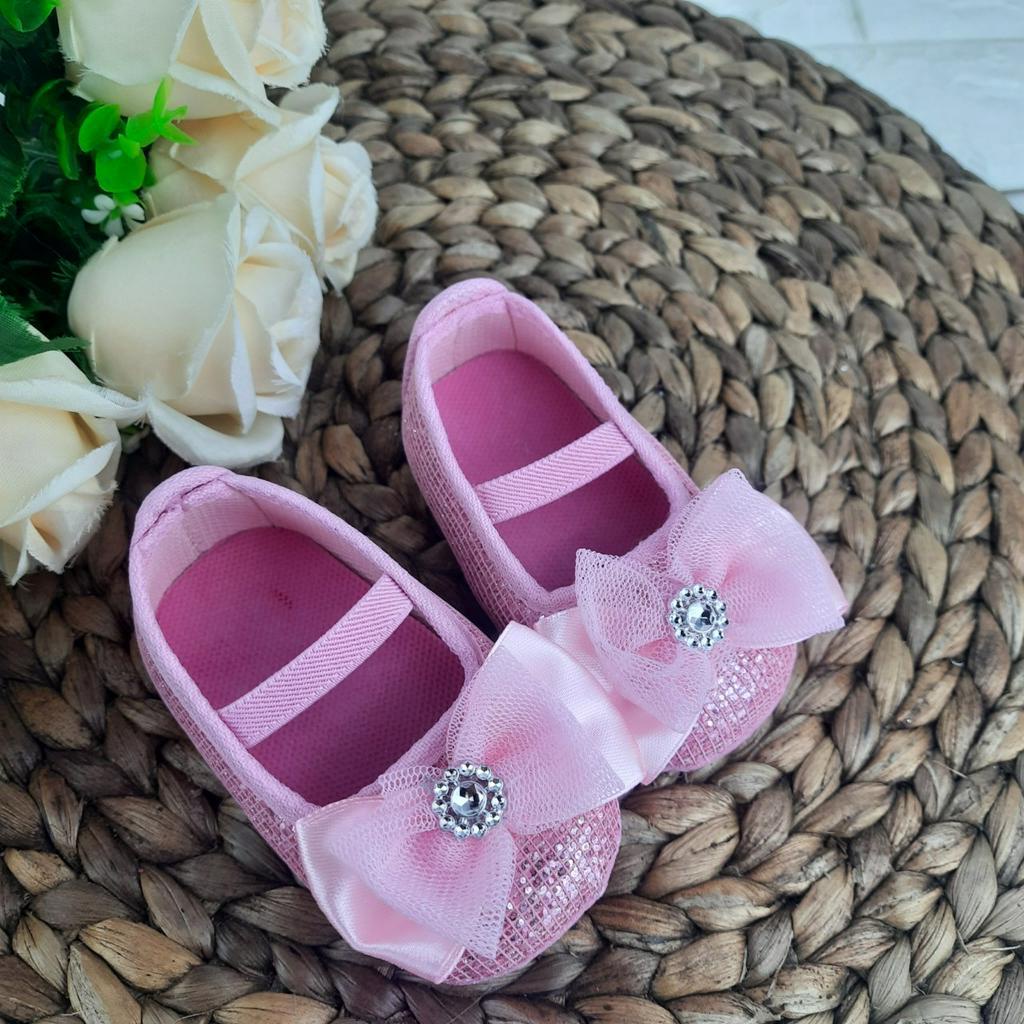 [TAMAN SEPATUKU] SEPATU TRENDY MURAH PREWALKER ANAK PEREMPUAN 0-12 BULAN GEL MANIK MOTIF BLING-BLING FPX05