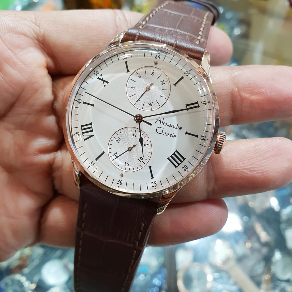 Alexandre christie original ac6473 coklat rosegold