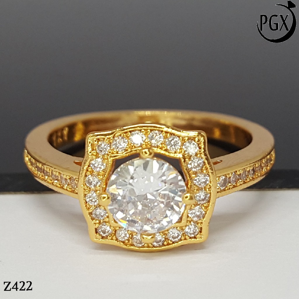 PGX Cincin Xuping Wanita Aksesoris Fashion Perhiasan Lapis Emas Premium - Z422