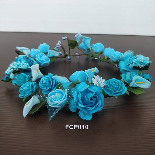 [SIAP KIRIM] HEADPIECE PENGANTIN AKSESORIS PESTA FLOWER CROWN BIRU FCP010