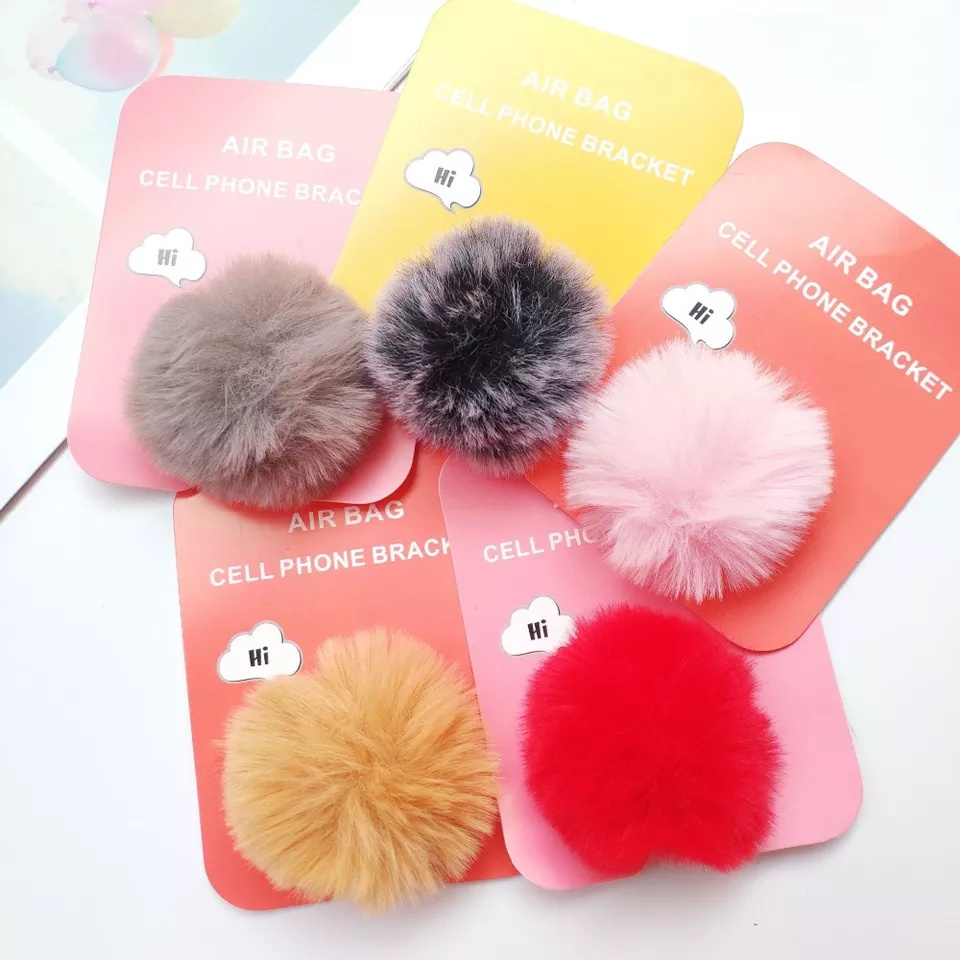 (GS) POPSOCKET POMPOM WARNA 3D AKSESORIS HP