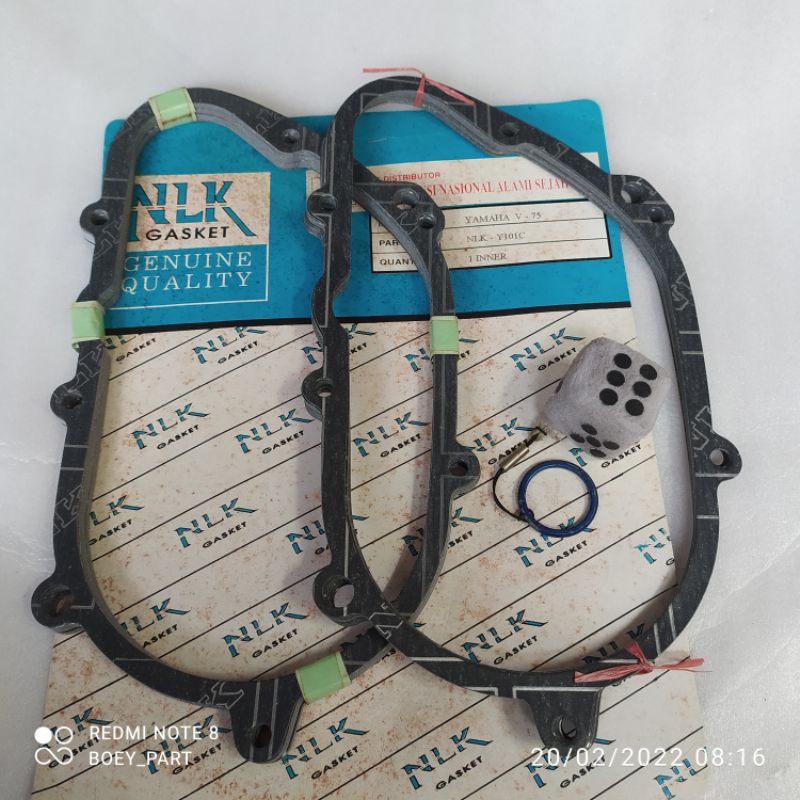 Paking Gasket blok kopling kanan yamaha v75 v 75 nos