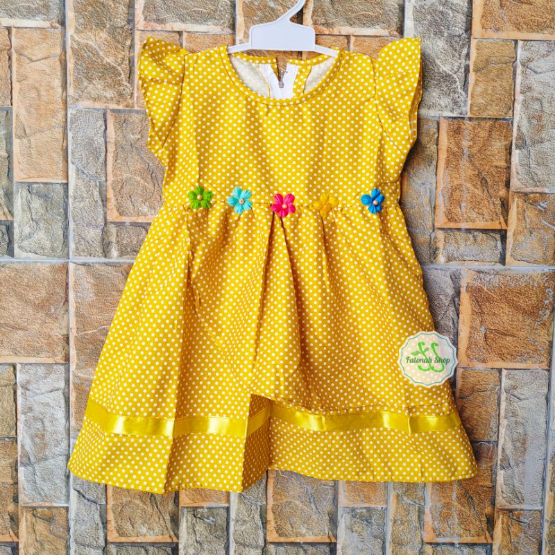 Dress anak 1 2 tahun polka gaun anak cewek perempuan ( dress sun POLKA )