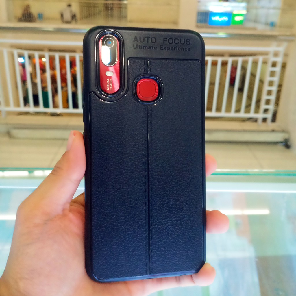 Autofocus Case Vivo Y12i Softcase Hitam Kulit Jeruk Elegan Case Silikon