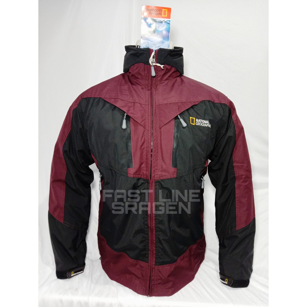 Jacket Gunung Mountain Jaket Waterproff Outdoor Hoodie Waterproof National Geographic