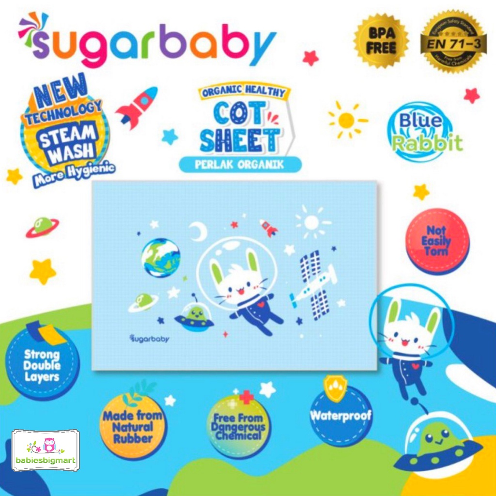 Sugar Baby Organic Healthy Cot Sheet Perlak Organik Sugarbaby RBC