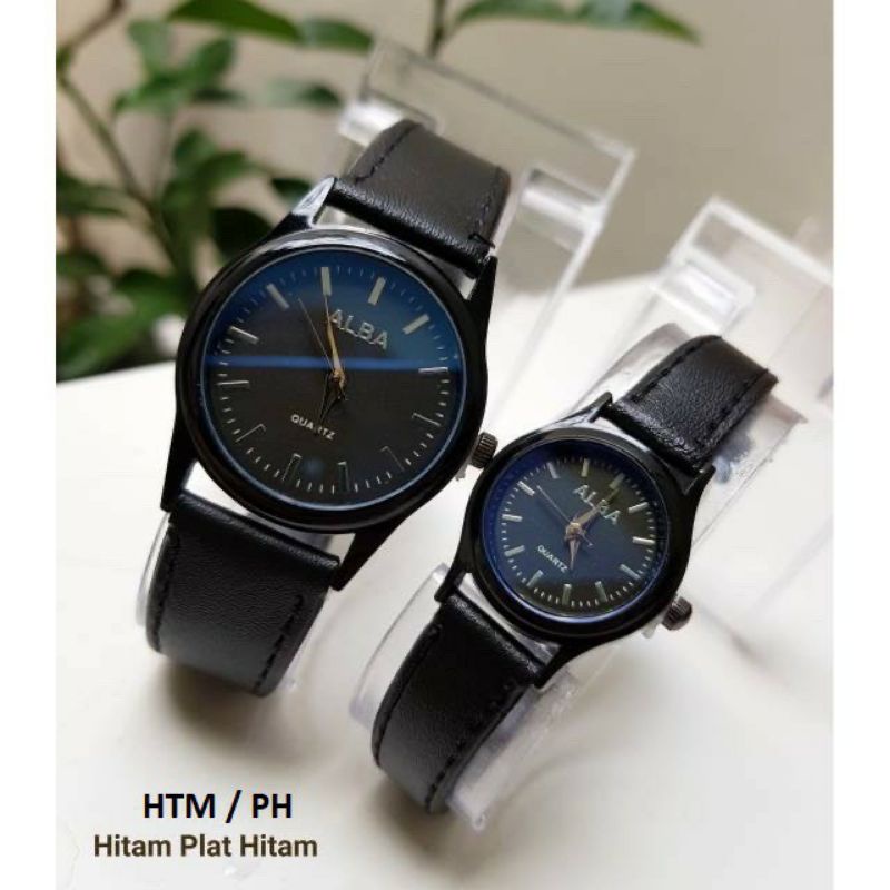 JAM TANGAN COUPLE ALBA / JAM VINTAGE GROSIR IMPORT KULIT PRIA / ALBA