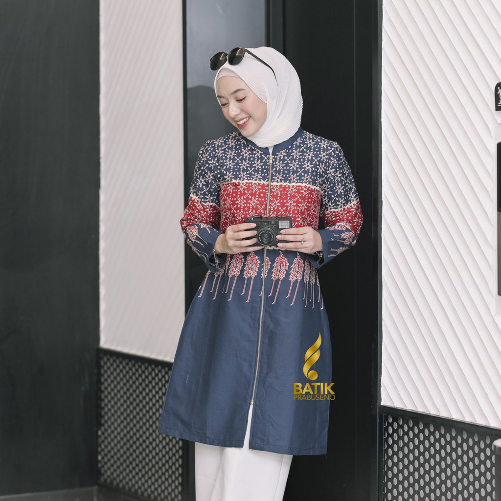 TUNIK AMELIA Batik Wanita Prabuseno Original Outfit Ngantor Cantik Elegan Modis Trendy Kekinian Adem