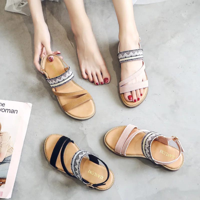 SANDAL WEDGES WANITA STYLE KOREA BATIK TERBARU