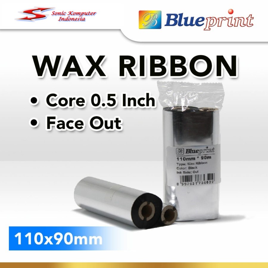 Ribbon Wax Barcode Label 110x90m BLUEPRINT Thermal Transfer Ribbon