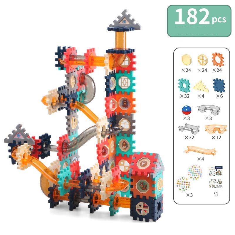 Mainan Anak PIPELINE ROLLING BALL Building Blocks Balok Bongkar Pasang