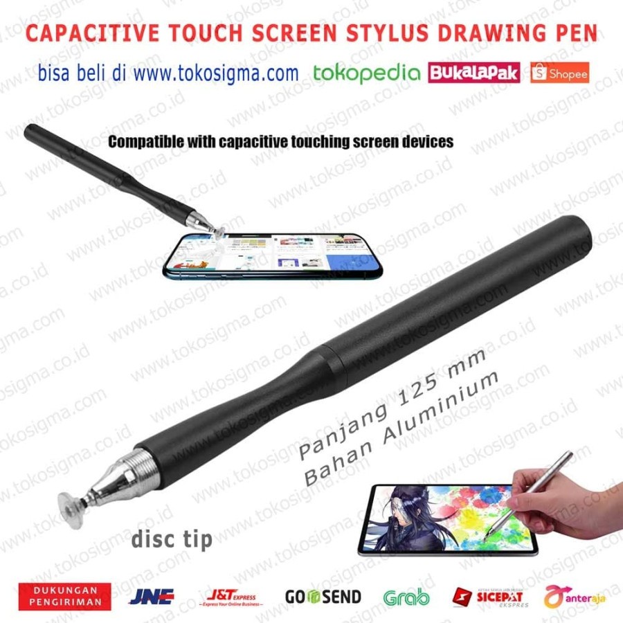 Capacitive Pen Disc Touch Screen Drawing Stylus Tab HP Android IPHONE