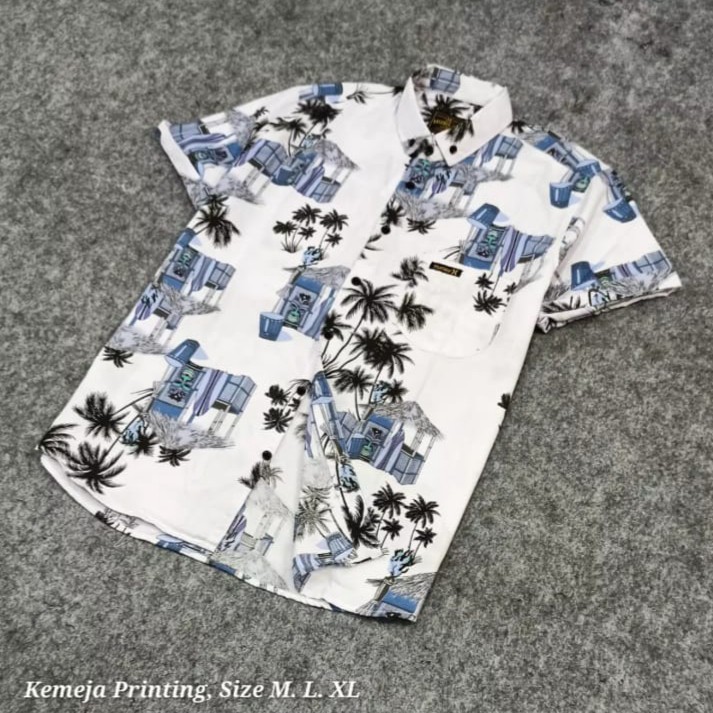 Kemeja Pantai Pria / Kemeja Pantai Lengan Pendek / Kemeja Full printing /Kemeja Pria Lengan Pendek