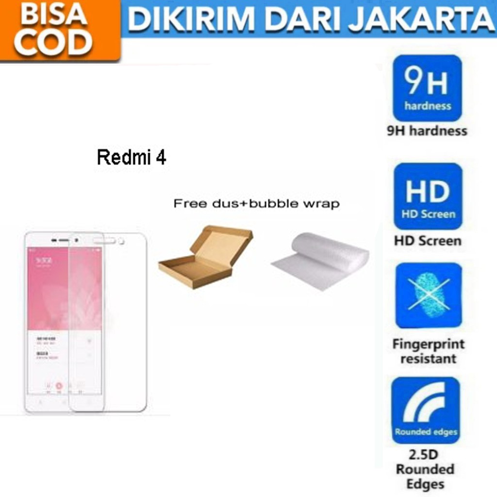 Xiaomi Redmi 4 Tempered Glass Screen Protector Anti Gores