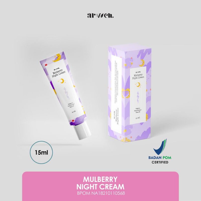 cream malam arvven/cream malam acne/cream malam mulberry/cream malam brightening