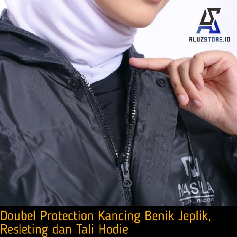 Jas Hujan Motor Pria Wanita Setelan Baju dan Celana Dewasa By MASELA Original Tebal Lentur Anti Rembes