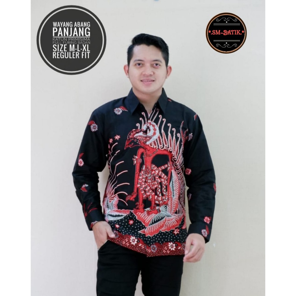 WAYANG ABANG Kemeja Batik Pria Lengan Panjang | Hem Batik Pria FULL FURING SM BATIK