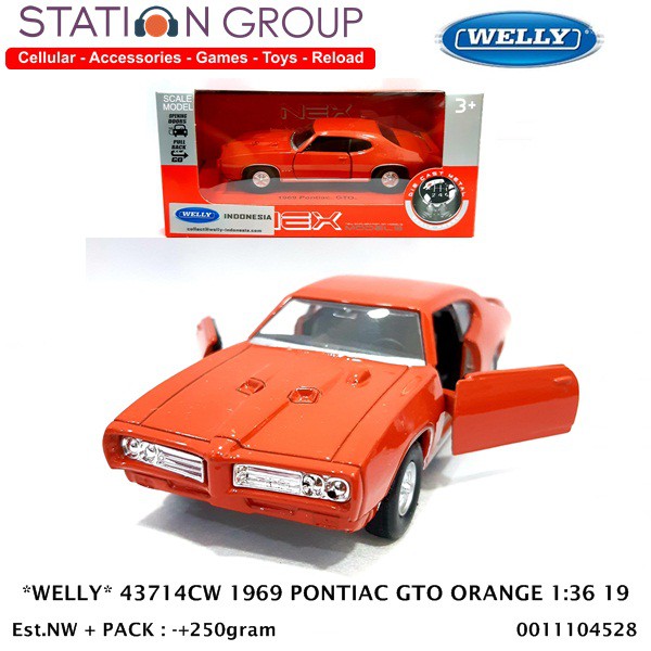 WELLY 43714CW 1969 PONTIAC GTO ORANGE