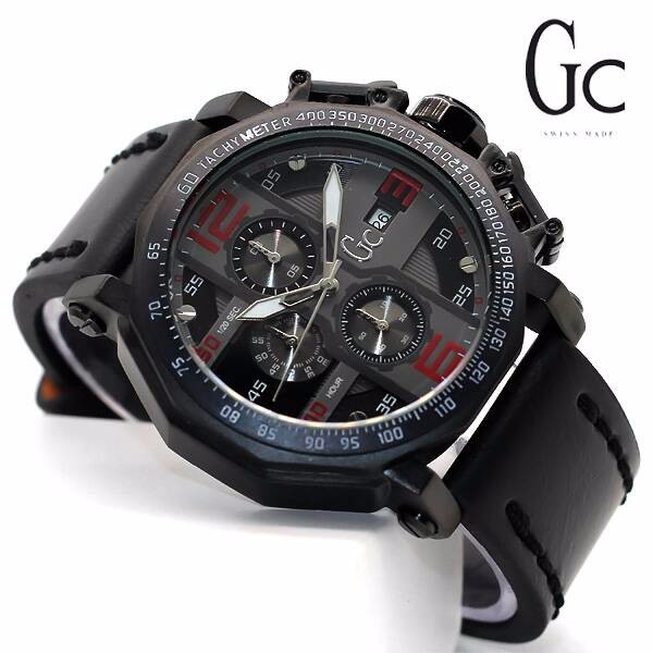 GC Jam Tangan Pria | Jam Tangan Pria / Cowok GC Chrono SW Leather Black B_SWH