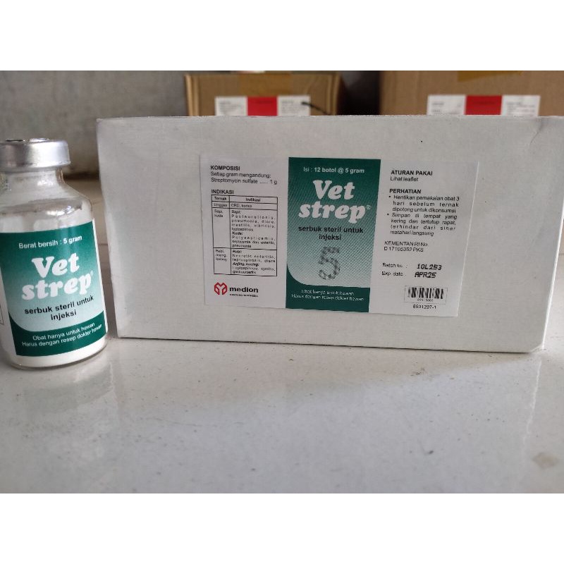 VET STREP 5 Gram - Serbuk Steril Untuk Injeksi