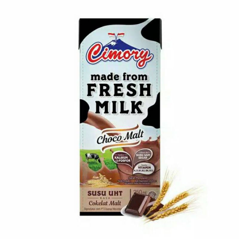 

Cimory Susu UHT Rasa Cokelat Malt 250ml, Susu Sapi Rasa Choco Malt 250 ml