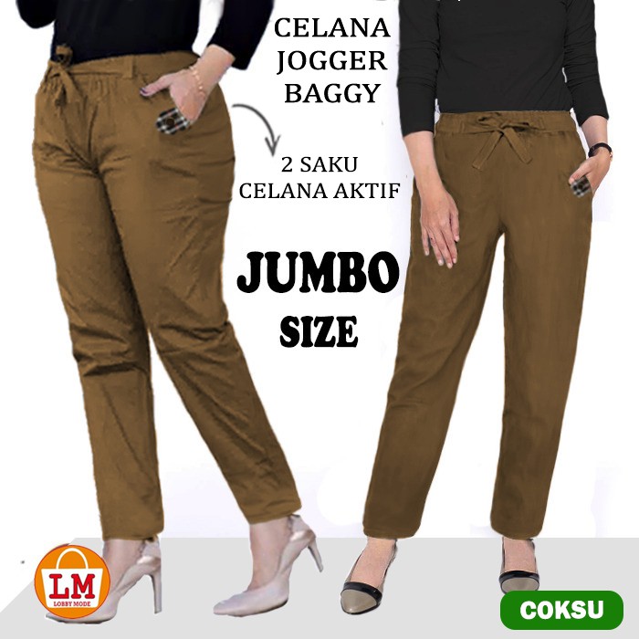 TERMURAH TERLARIS TERBARU Celana Jogger Wanita Baggy Pants JUMBO &amp; STANDAR LMS 07541 07544 07547 07550