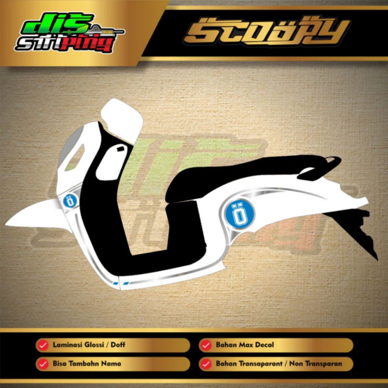 Striping Sticker Scoopy 2021 Custom Transparan Logo