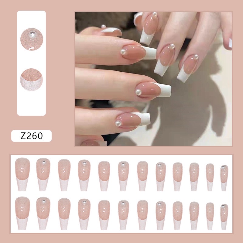 Kuku Palsu 【B33，lem cair】Nikah kuku Wedding False Nailart Pengantin Tangan