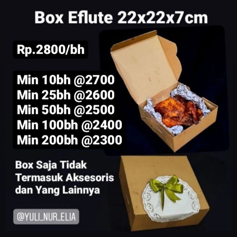 

Box Eflute 22x22x7cm (ukuran luar box)