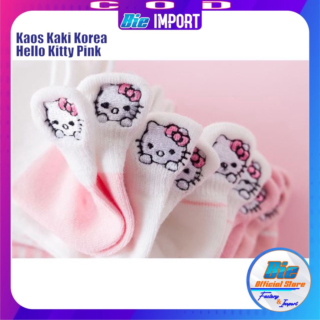 Kaos Kaki Korea Wanita Motif Hello K Impor Best Seller