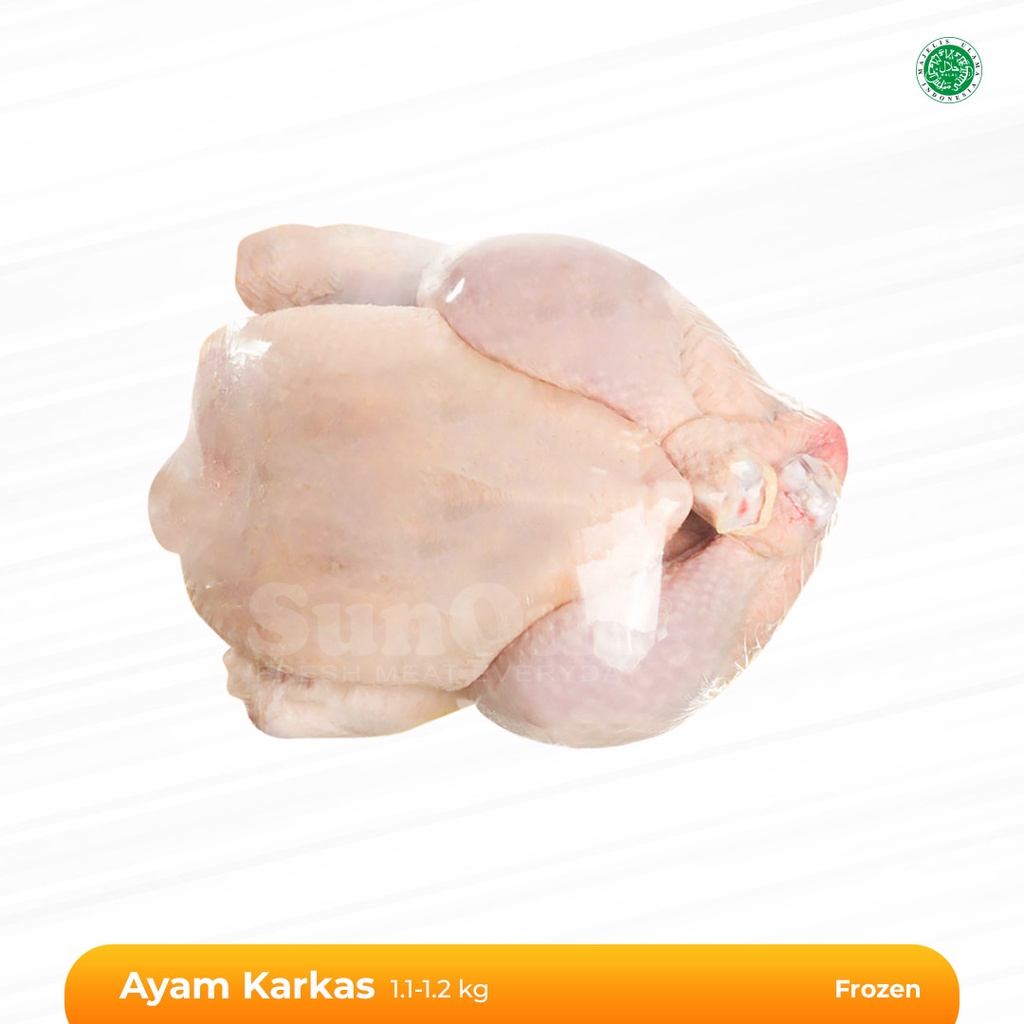 

Ayam Broiler Karkas Utuh 1.1-1.2 kg (Frozen) / Daging Ayam Broiler SunOne