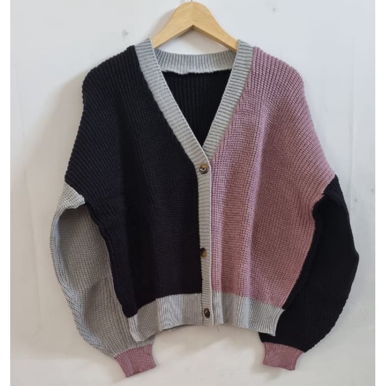 CARDIGAN RAJUT TWIST COMBO MIX RAJUT 7 GATE PREMIUM