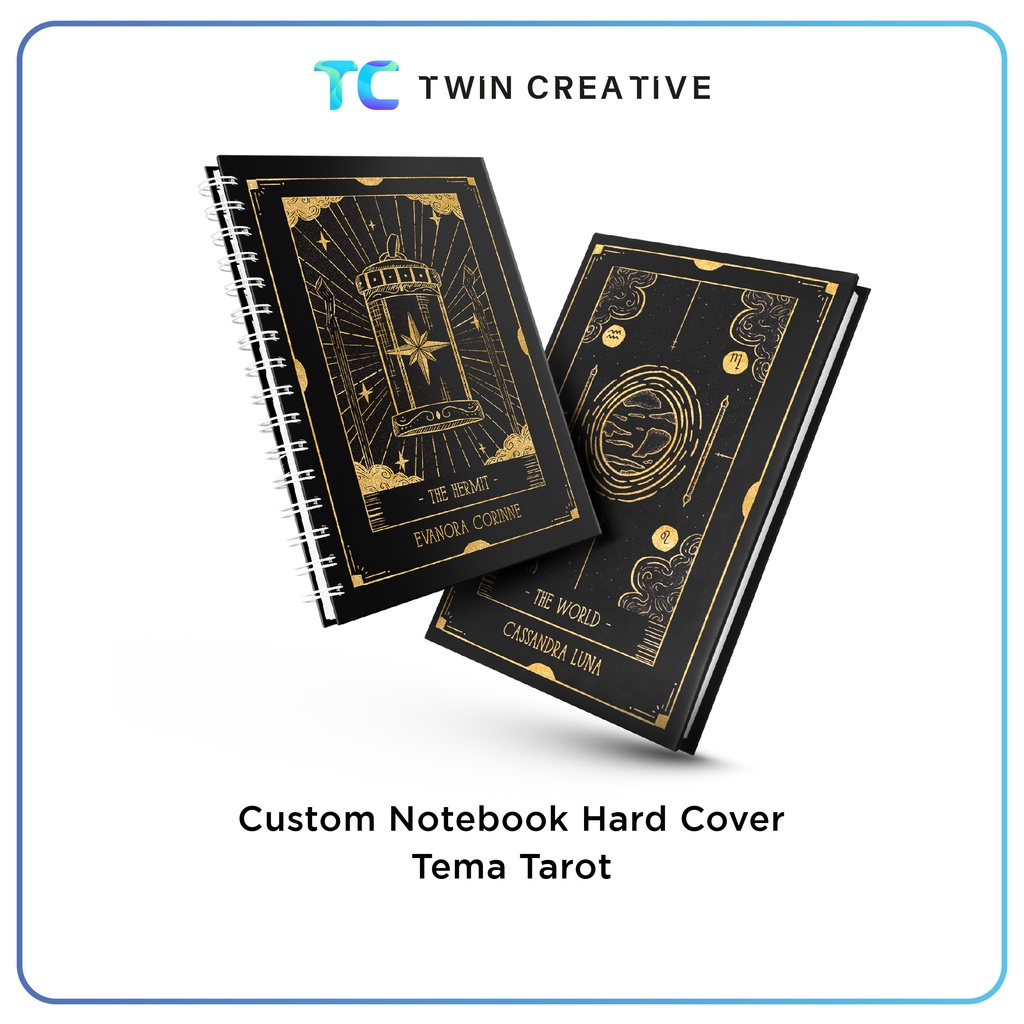 

Cetak Buku Catatan Hard Cover Tema Tarot Buku Tulis Agenda Diary - Custom Notebook Tarot Edition
