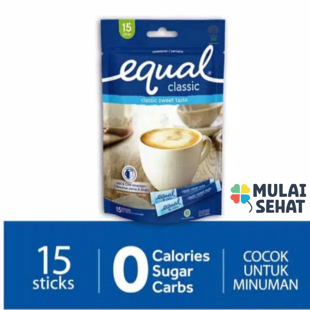 

Equal Classic Sweetener sachet isi 15 stick - gula