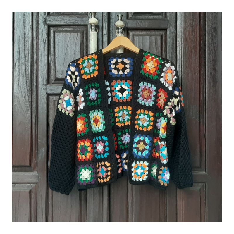 Cardigan Rajut Crochet Granny Square